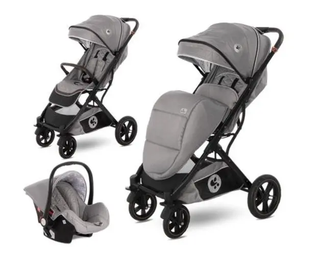 Carucior Lorelli Set Storm, cos auto inclus, cadru aluminiu, 0-22 kg, 0-4 ani (Gri)