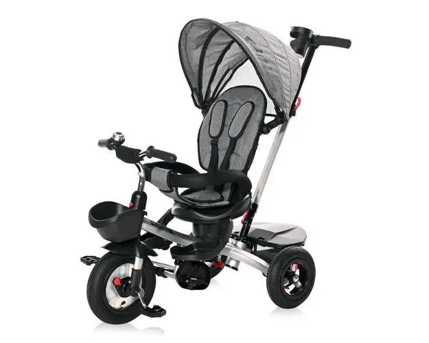 Tricicleta pentru copii Zippy Air, control parental, 12-36 luni (Gri)