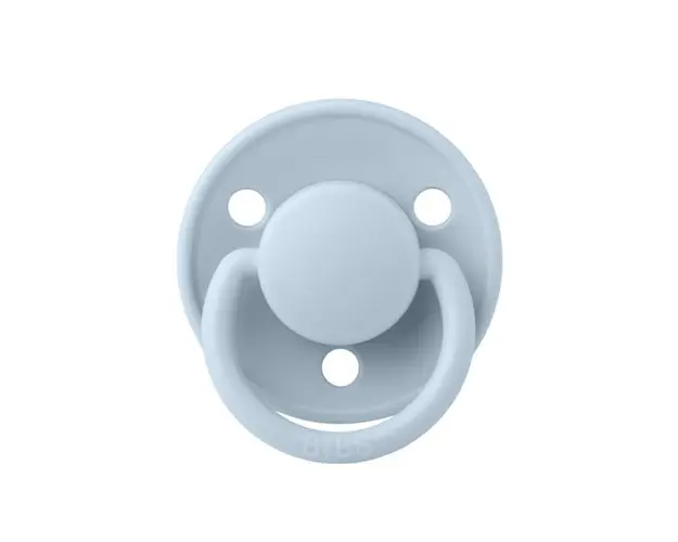 Suzeta De Lux Silicon BIBS Baby Blue, tetina rotunda, marime universala (0-3 ani)