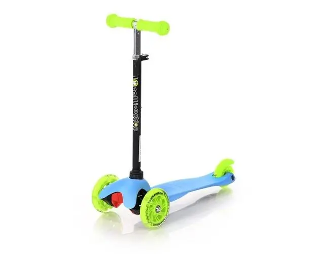 Trotineta pentru copii Lorelli Mini Blue & Green, 3 Ani, 3 roti cu leduri 