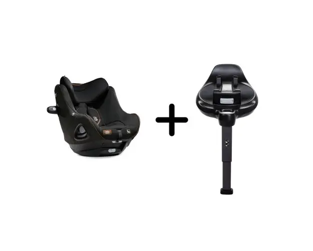 Set scaun auto rotativ i-Size Joie i-Harbour Signature Eclipse, 40-105 cm + Baza i-Size i-Base Encore, testat ADAC si certificat R129 (Negru)