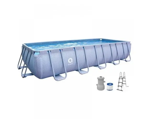 Piscina Familie JILONG Rectangulara Grey Rattan Pattern, 540 cm x 250 cm x 100 cm, 11060L