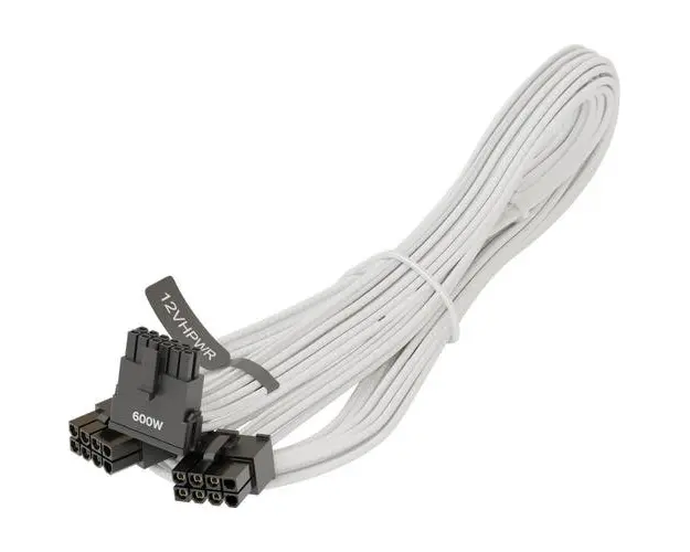 Cablu Modular Seasonic SS2X8P-12VHPWR-600W-90-WHITE, 12VHPWR, SS2x8P, Conector unchi 90 grade, 600 W, PCIe 5.0 (Alb)