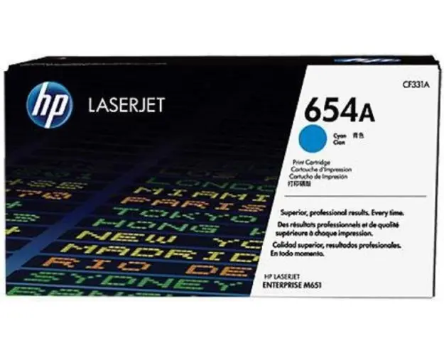 Toner HP 654A, 15000 pagini (Cyan)