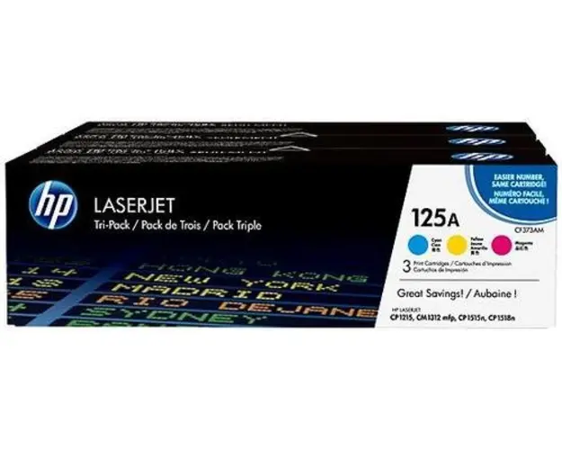 Pachet 3 tonere HP Color 125A (Cyan + Magenta + Galben)