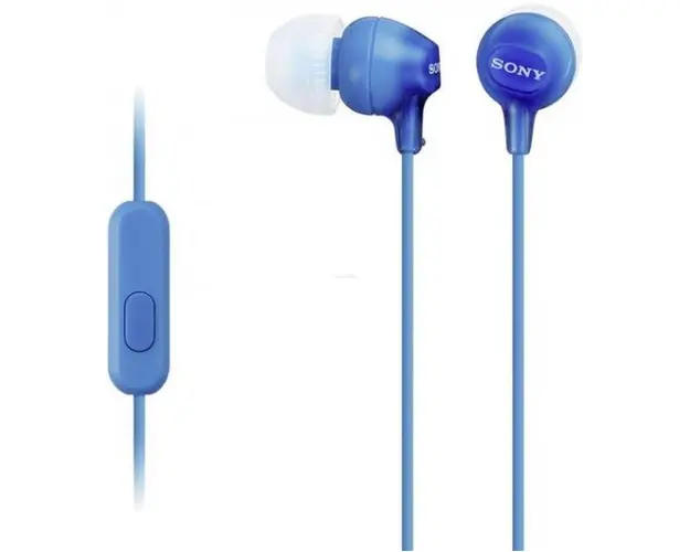 Casti cu microfon Sony MDR-EX15AP (Albastre)