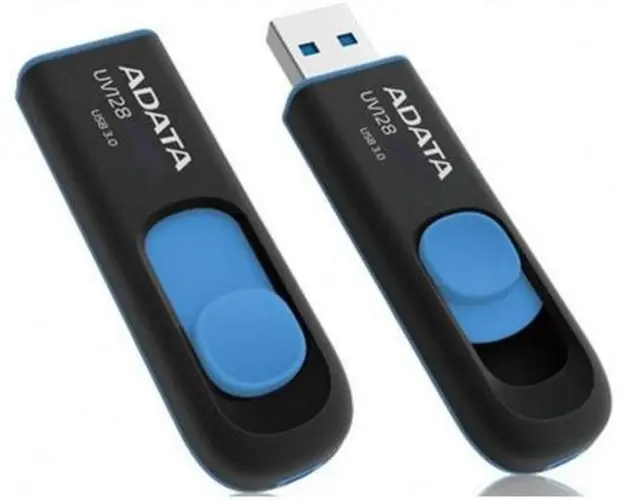 Stick USB A-DATA UV128, 64GB, USB 3.0 (Negru/Albastru)