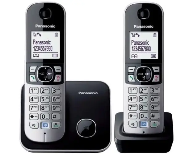 Telefon Fix Twin Panasonic KX-TG6812FXB (Negru/Argintiu)