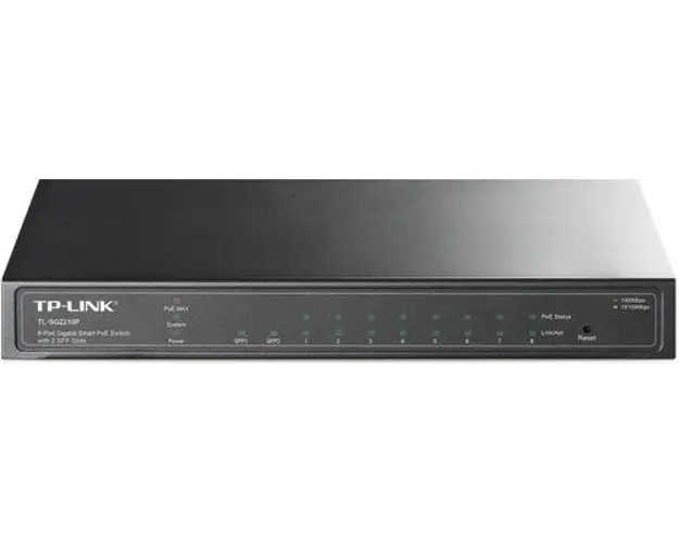 Switch Smart TP-Link TL-SG2210P, 8 porturi PoE + 2 sloturi SFP