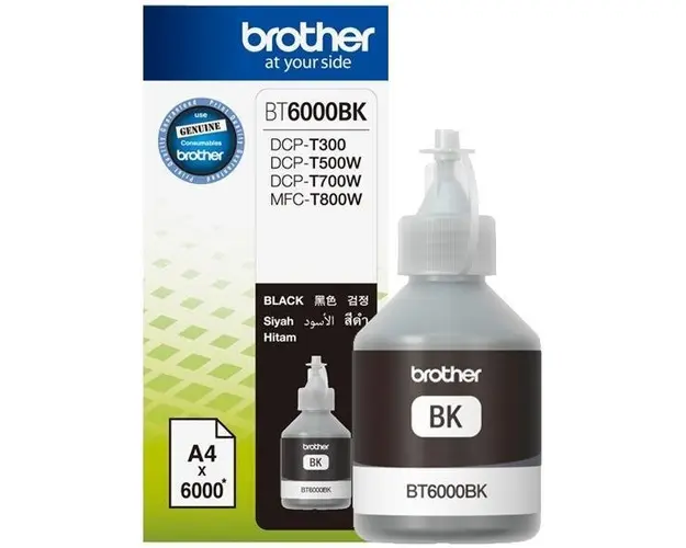Cartus cerneala Brother BT6000K, acoperire 6000 pagini (Negru)