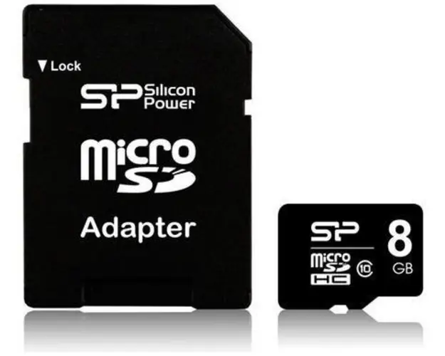Card de memorie Silicon Power microSDHC, 8 GB, Clasa 10 + Adaptor