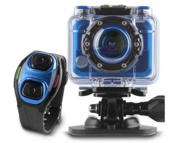 Camera Video de Actiune Energy Pro, Full HD, 5 MP, WI-FI, Bratara cu functii de telecomanda, Rezistenta la apa (Albastru)