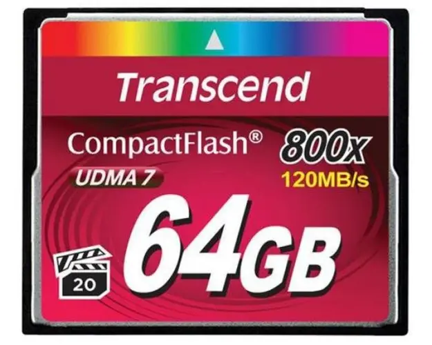Card de memorie Transcend Compact Flash, 64 GB, 800x