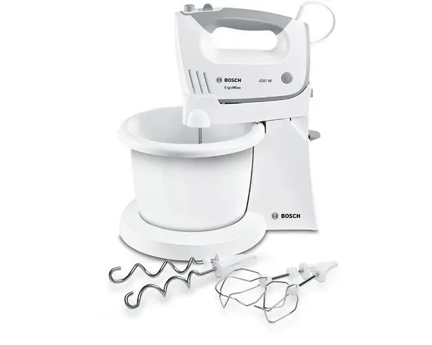 Mixer cu bol BOSCH MFQ36460, 450W, 5 viteze + Turbo (Alb-Gri)