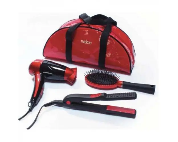 Kit Voiaj pentru ingrijirea parului Medicura M350, Rosu
