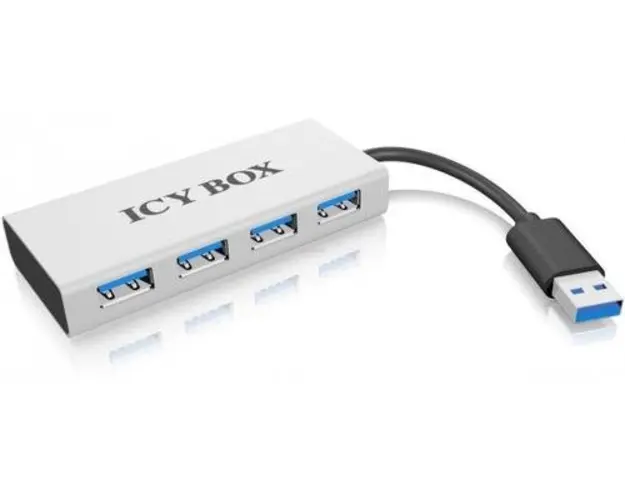 Hub USB RaidSonic ICY BOX IB-AC6104, USB 3.0, 4 porturi (Argintiu)