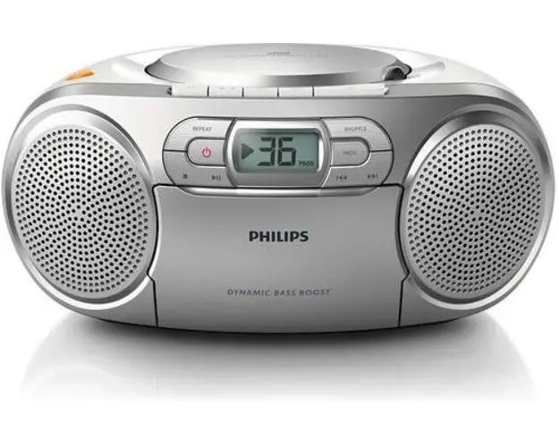 Micro Sistem Philips AZ127, Caseta, CD Player (Argintiu)