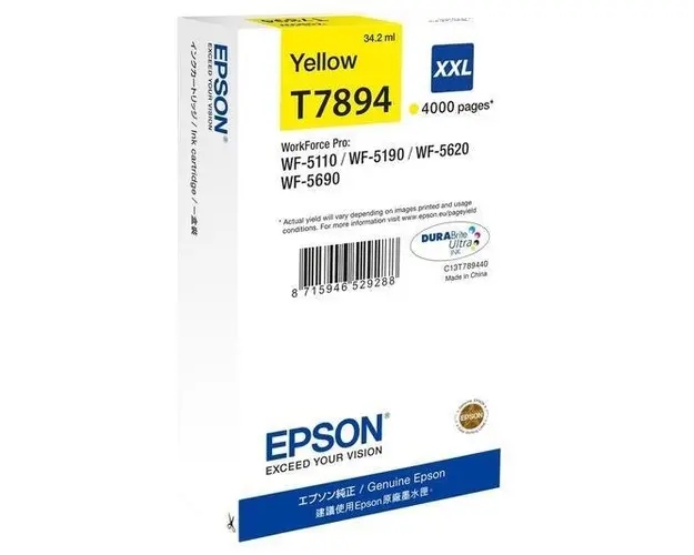 Cartus cerneala Epson T7894 XXL, 4000 pagini (Galben)