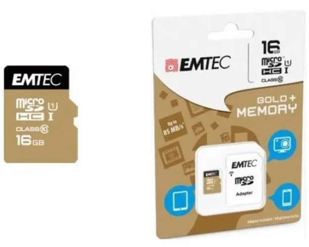 Card de memorie Emtec, ECMSDM16GHC10GP, microSDHC, 16GB, Clasa 10 + Adaptor SD