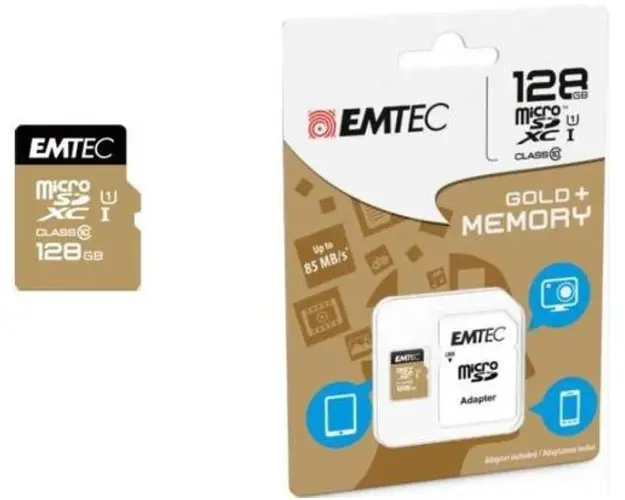 Card de memorie Emtec ECMSDM128GXC10GP, microSDXC, 128GB, Clasa 10 + Adaptor SD