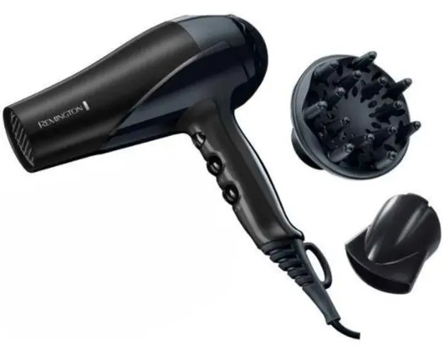 Uscator de par Remington Glamourous D3191GP, 2200 W, 2 viteze (Negru)