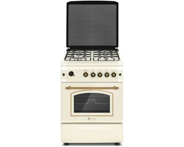 Aragaz Studio Casa SIENNA FE60/60G, 4 arzatoare, Grill, 60 cm, Bej