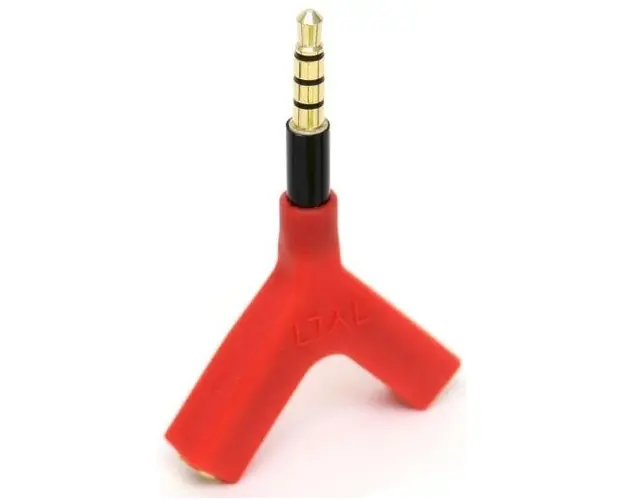 Adaptor Audio Tylt Y-SPLIT, 2x Jack 3.5mm (Rosu)