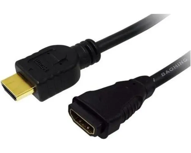 Cablu HDMI LogiLink CH0056, male/female, 2m, conectori auriti, standard 1.4