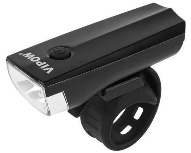 Far Bicicleta VIPOW, Fata, 1W (Negru)