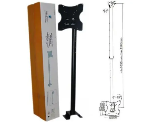 Suport Tavan Cabletech UCH0076A, 10inch - 37inch, 30Kg (Negru)