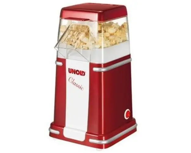 Aparat popcorn Unold U48525, 900W, 100g (Rosu-Alb)