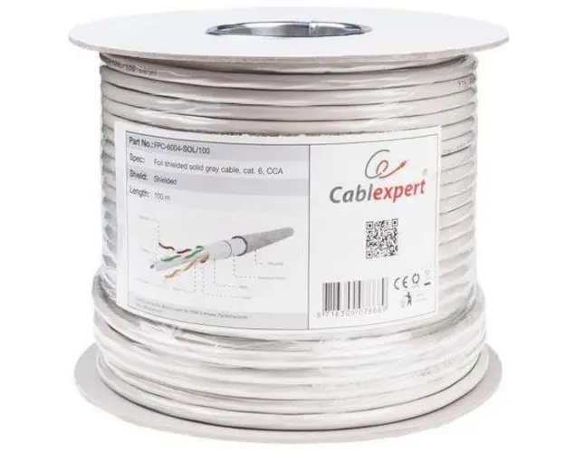 Cablu FTP Gembird FPC-6004-SOL/100, CAT.6, 100m (Gri)