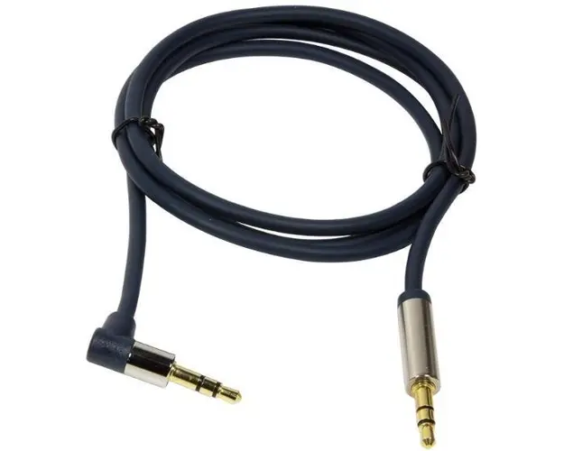 Cablu audio 3.5mm Logilink CA11100, 1m, conector 90 grade (Albastru)
