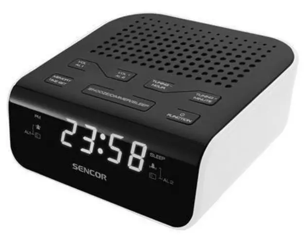 Radio cu ceas Sencor SRC 136 (Negru/Alb)
