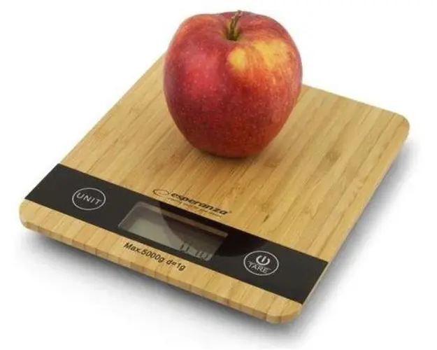 Cantar de bucatarie Esperanza Bamboo EKS005, 5kg (Maro)