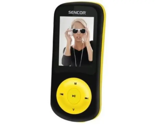 MP4/MP3 Player Sencor SFP 5870 BYL, LCD 1.8inch, Radio FM, 8GB Flash (Negru/Galben)