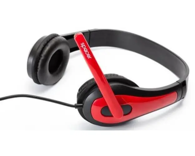 Casti cu Microfon Spacer SPK-507 (Negru/Rosu)
