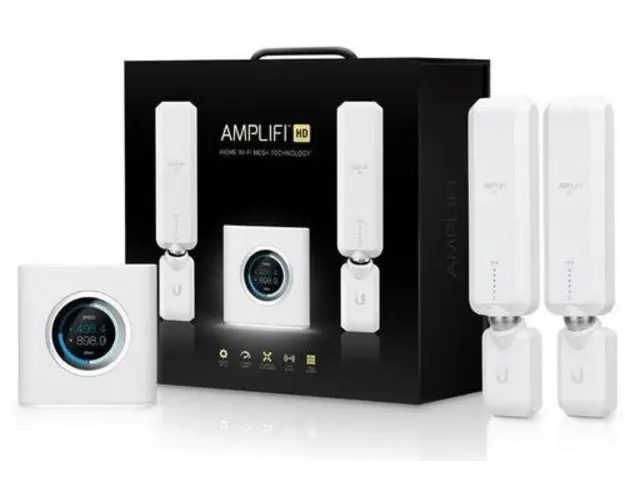 Router Wireless Ubiquiti AmpliFi AFI-HD, Gigabit, Dual Band, 1750 Mbps + 2 Extendere Wireless