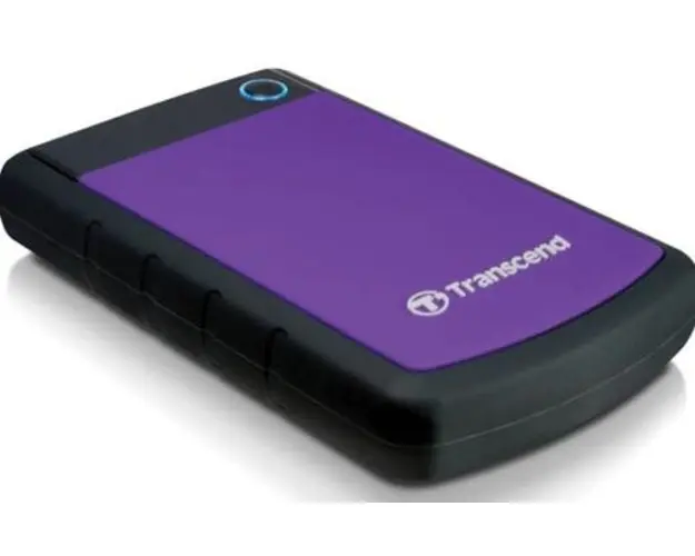 HDD Extern Transcend 25H3P, 2.5 inch, 2TB, USB 3.0, Protectie la soc (Negru/Violet)