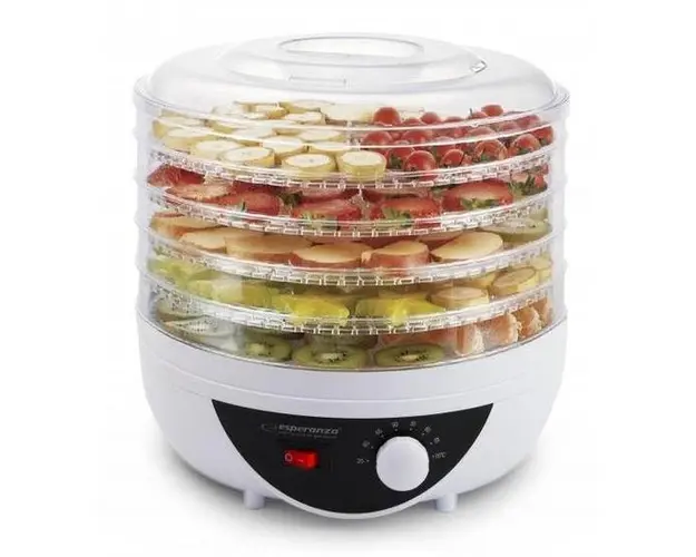 Deshidrator fructe Esperanza EKD002 Chanterelles, 250W, 5 nivele (Alb)