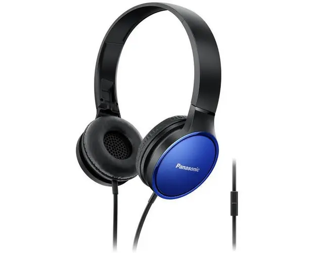 Casti Stereo Panasonic RP-HF300ME-A, Microfon (Negru/Albastru)