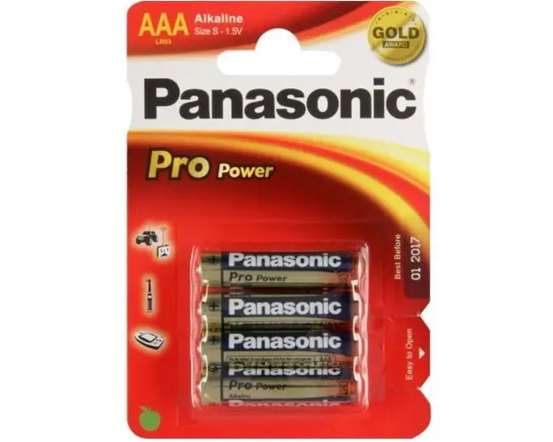 Baterii Foto Alkaline Panasonic Lr03Ppg/4BP, 1.5 V, 4 Buc