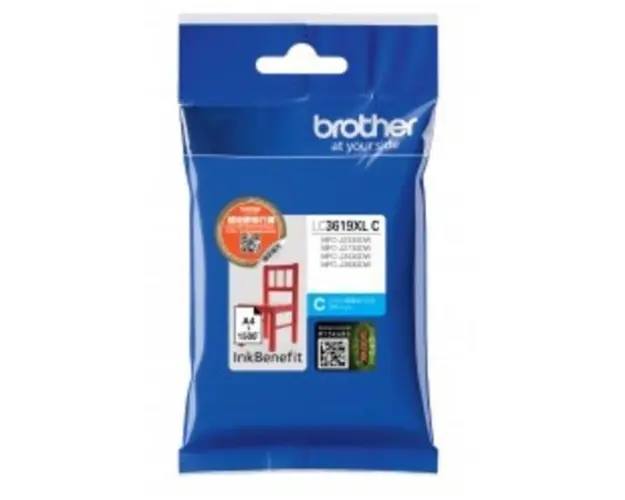 Cartus cerneala Brother LC3619XLC, acoperire 1500 pagini (Cyan)
