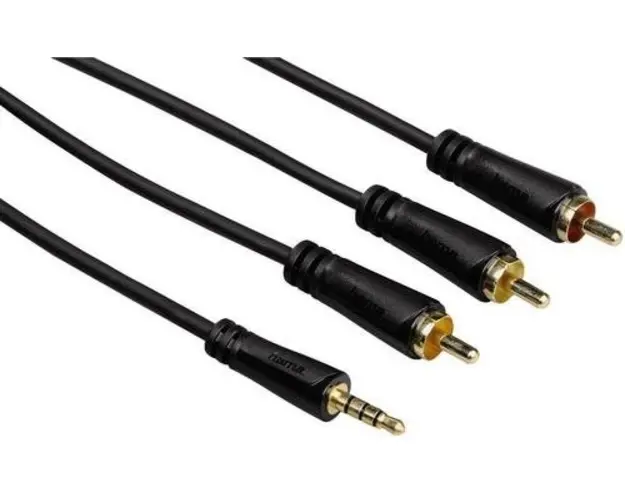 Cablu Hama 122161, Jack 3.5 mm - 3 RCA, 1.5 m (Negru)