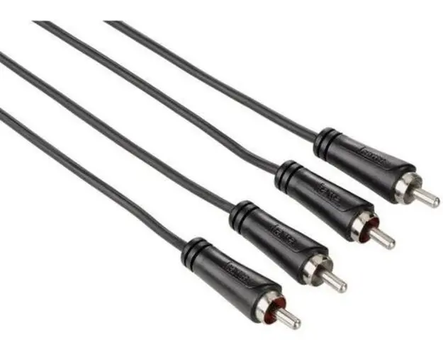 Cablu Audio Hama 122273, 2 x RCA - 2 x RCA, 3 m (Negru)