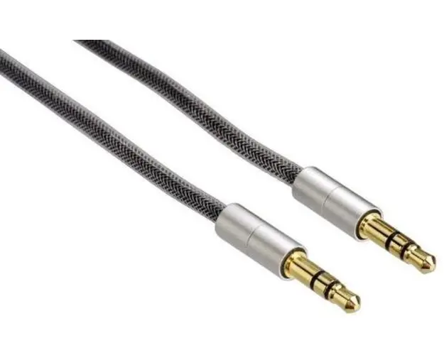 Cablu Audio Hama Aluline 80869, Jack 3.5 mm - Jack 3.5 mm, 2 m (Argintiu)