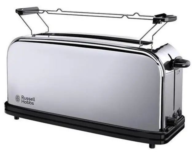 Prajitor de paine Russell Hobbs Chester 23510-56, 1000 W, 2 felii, Fanta extra lunga si lata, Functie lift and look, Decongelare (Inox) 