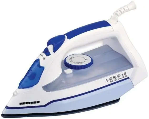 Fier de calcat Heinner HSI-2400AQ, Talpa ceramica, 2400W (Albastru-Alb)