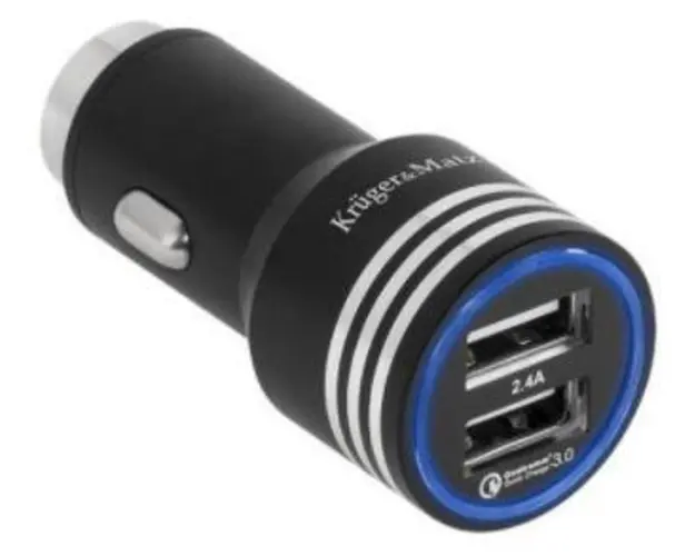 Incarcator Auto Kruger & Matz KM0212, 2 x USB 2.4A (Negru)