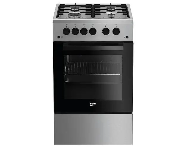 Aragaz Beko FSGT52110DXO, 4 Arzatoare, Aprindere electrica, 50 cm (Negru/Inox)